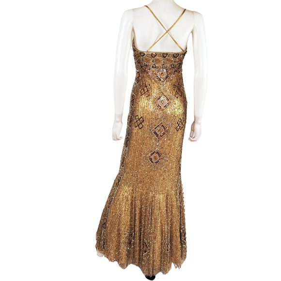 Bain de Nuit Couture Embellished Strapless Mermaid Evening Gown Size FR 38 US 4 - Picture 4 of 15